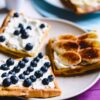 banana-and-bluberries-waffles