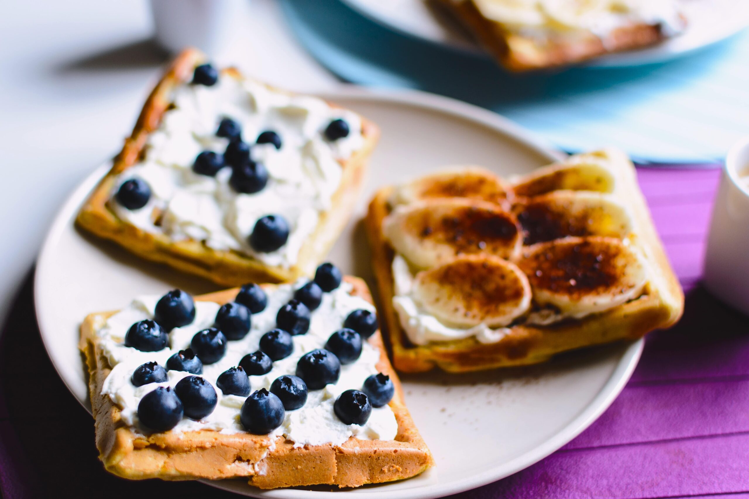 Cream Cheese and Blueberry Waffles
